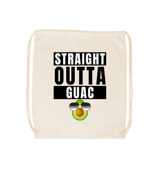 Natural Straight Outta Guac Drawstring Bag