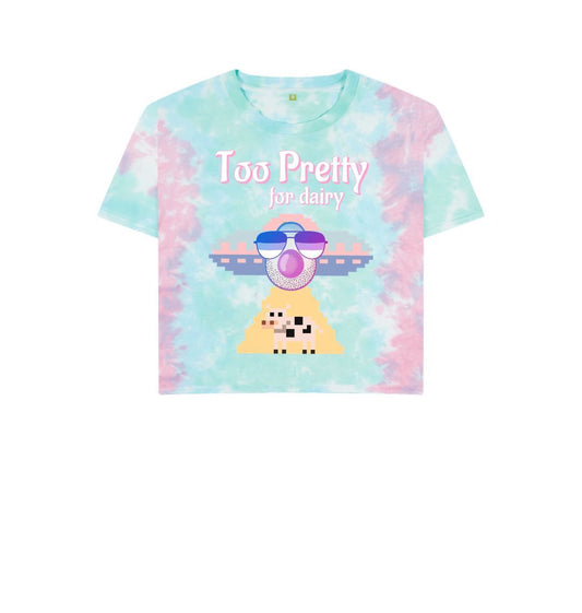 Pastel Tie Dye Too Pretty For Dairy Boxy Tee - Women's